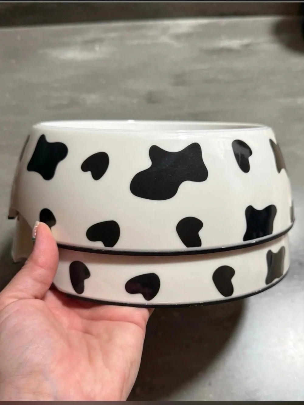 Spike & Stella Large Cow Print Durable Melamine Bowls - Set of 2